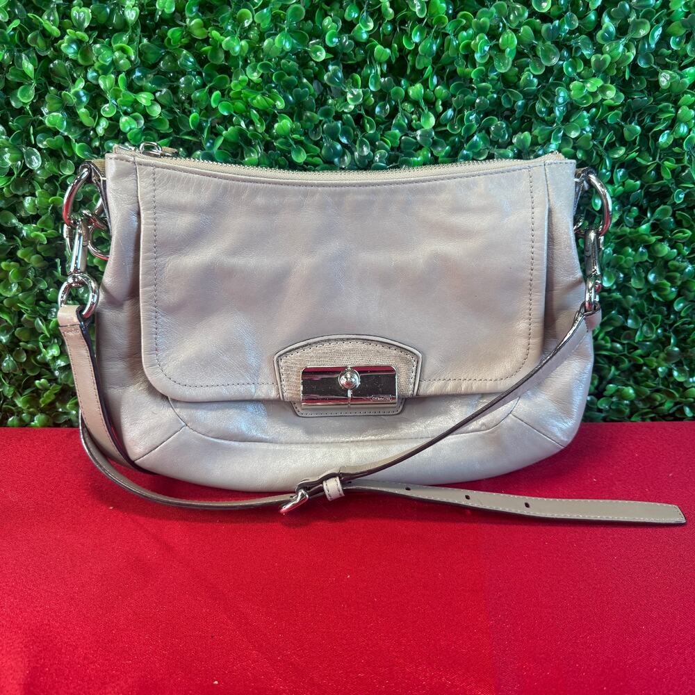 Coach Kristin Hobo Bag 19292 Leather Shoulder Bag Light Grey